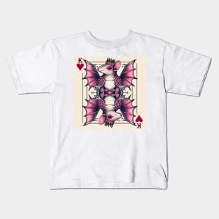 Pink Fairy Armadillo Dragon King of Hearts Kids T-Shirt